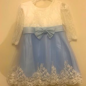Blue and White Formal Dress
